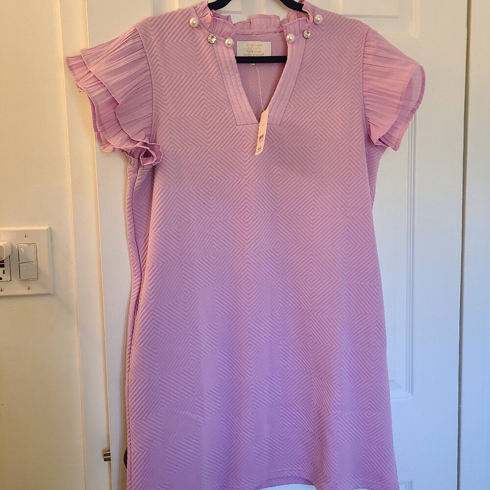 Simply Southern Lavender dress with Crystal detailing and flutter sleeves NWT - Picture 2 of 9